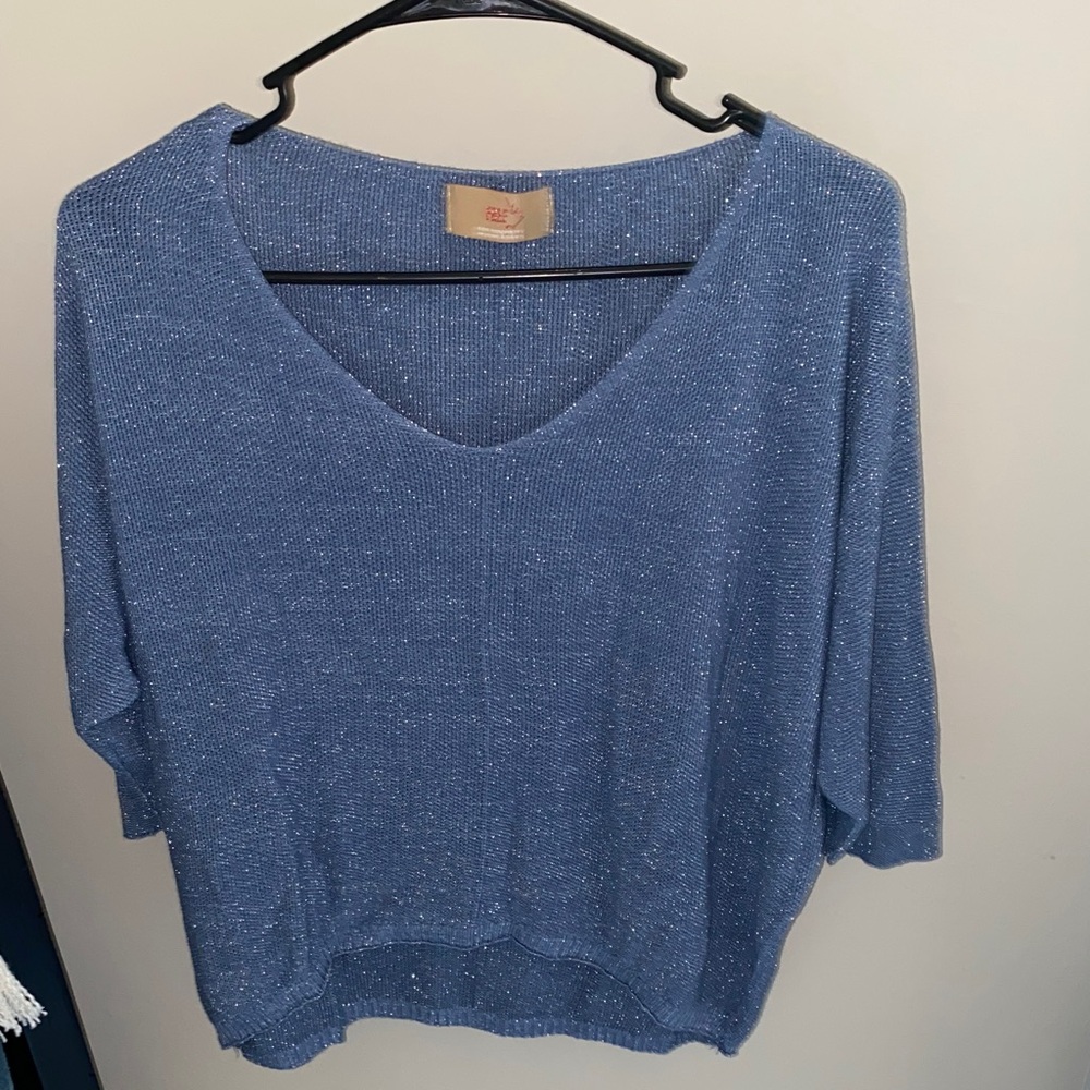 Elegant Blue V-Neck Sweater